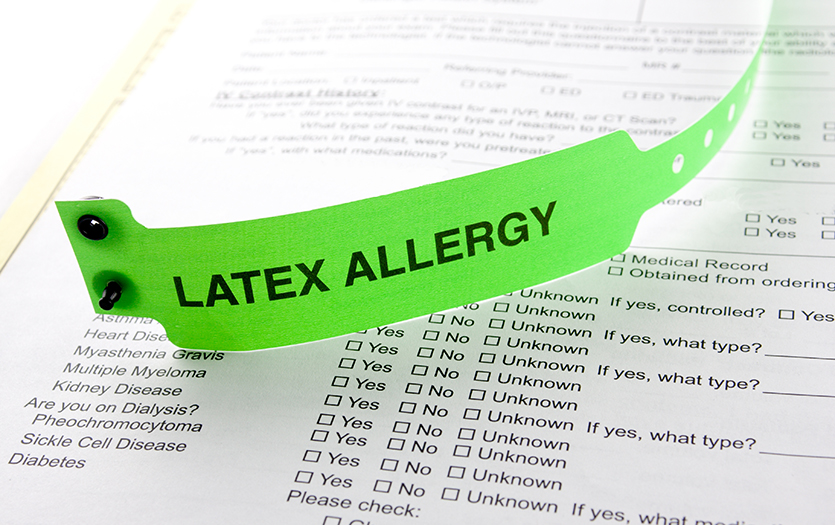 Latex allergy medical wristband