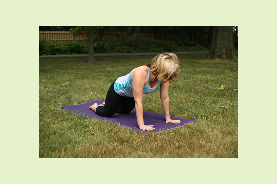 Yogtown - The pose is entered from Sarvangasana (shoulderstand), lowering  the back slightly for balance, and moving the arms and legs over the head  until the outstretched toes touch the ground and